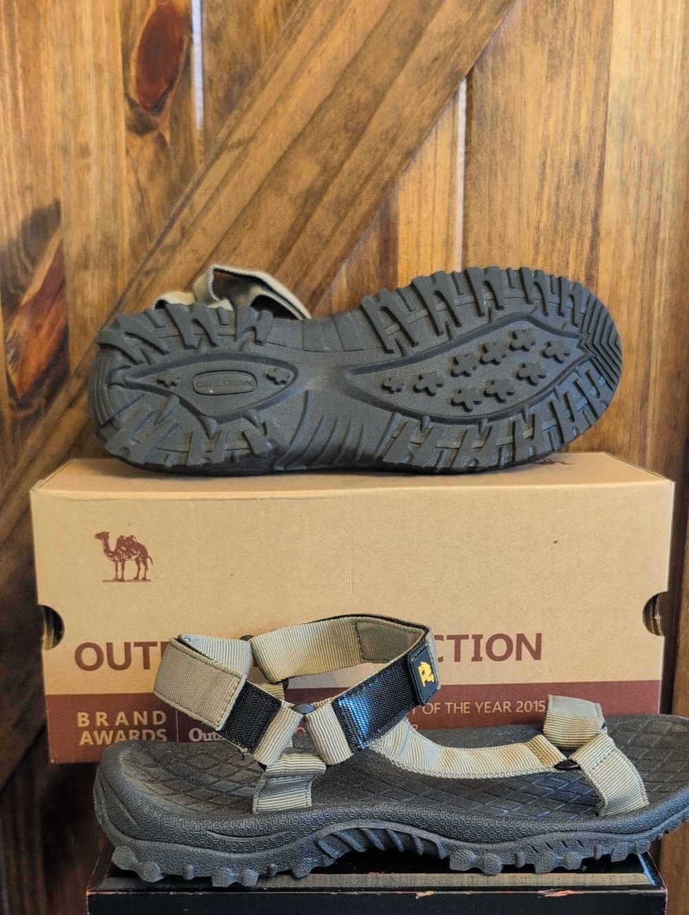 Camel Crown Mens Sport Athletic Sandals Khaki Sz 10